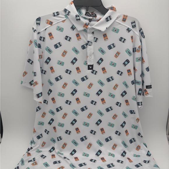 NWT Mens Bad Birdie Size XL Crushable Pattern Core Performance Polo Shirt Top - Picture 3 of 6